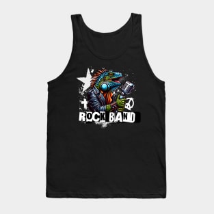 Funny Iguana Rock Band Tank Top